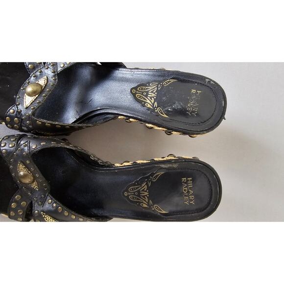 Hilary Radley Black Gold Studded Eye Heels Witchy Goth Halloween 8.5 - Picture 3 of 7